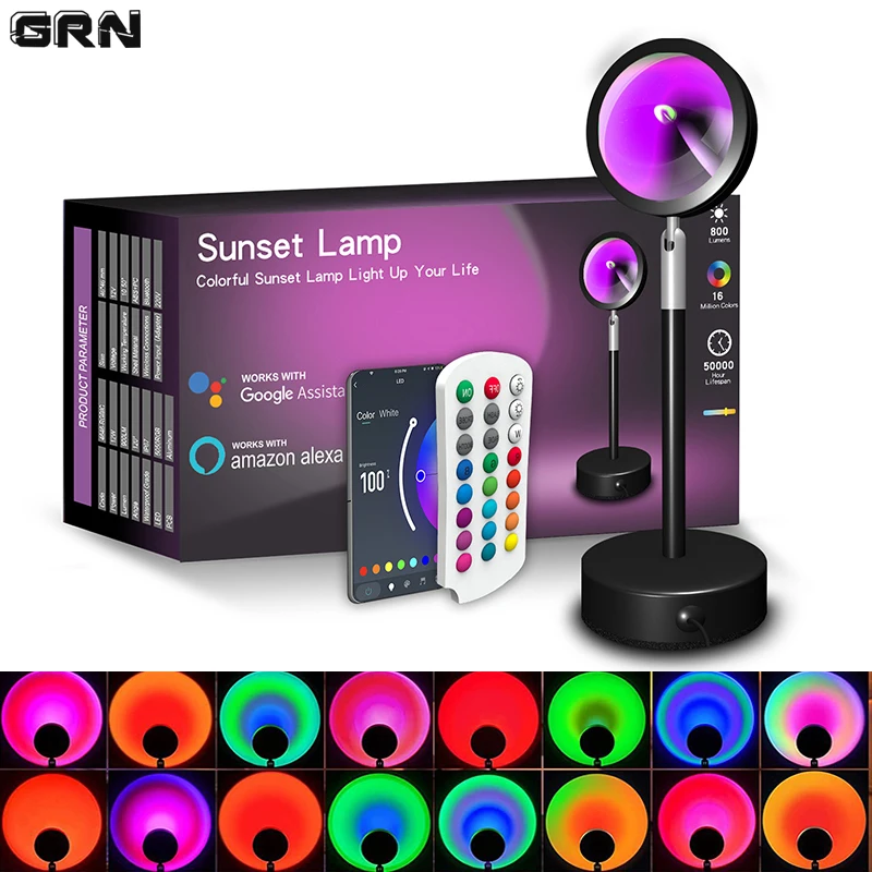 Smart Home Design - Smart LED Sunset Lamp Colorful Changing