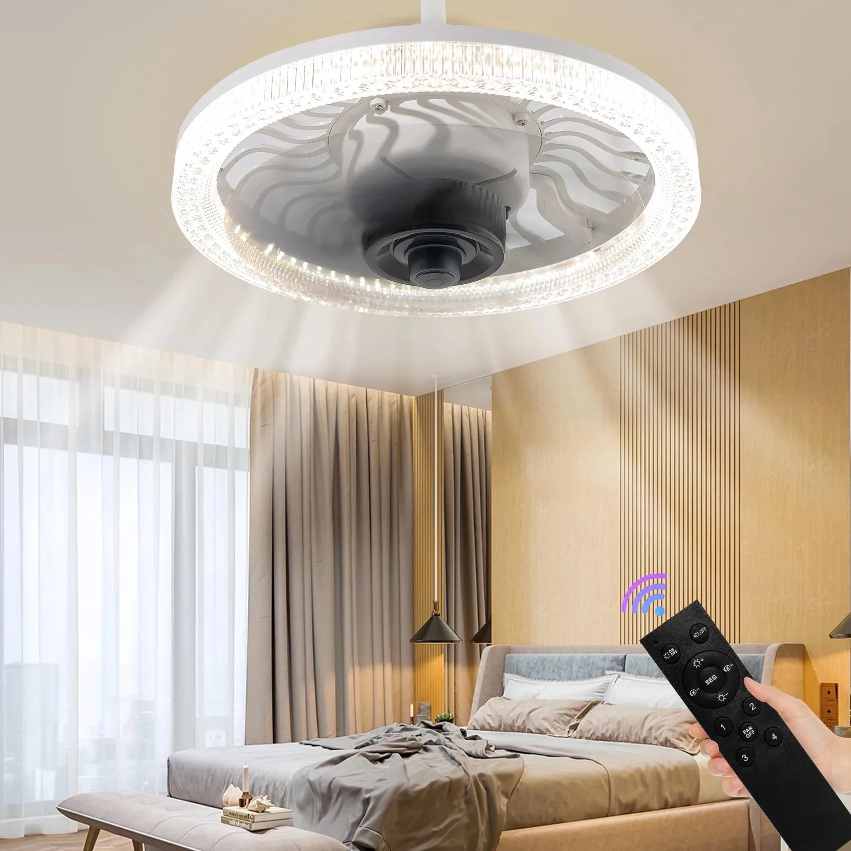Smart Ceiling Fan - Smart LED Ceiling Fan Light with