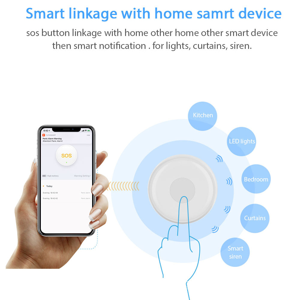 Smart Home Button - Wireless Panic Button Tuya Old Man