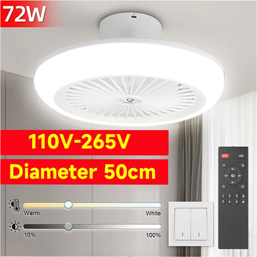 Smart Ceiling Fan - 72W Ceiling Fan Ceiling Light 85-265V