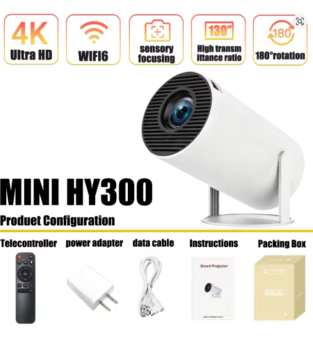 Smart Home Retrofit - Mini HY300 Portable Projector Android 11