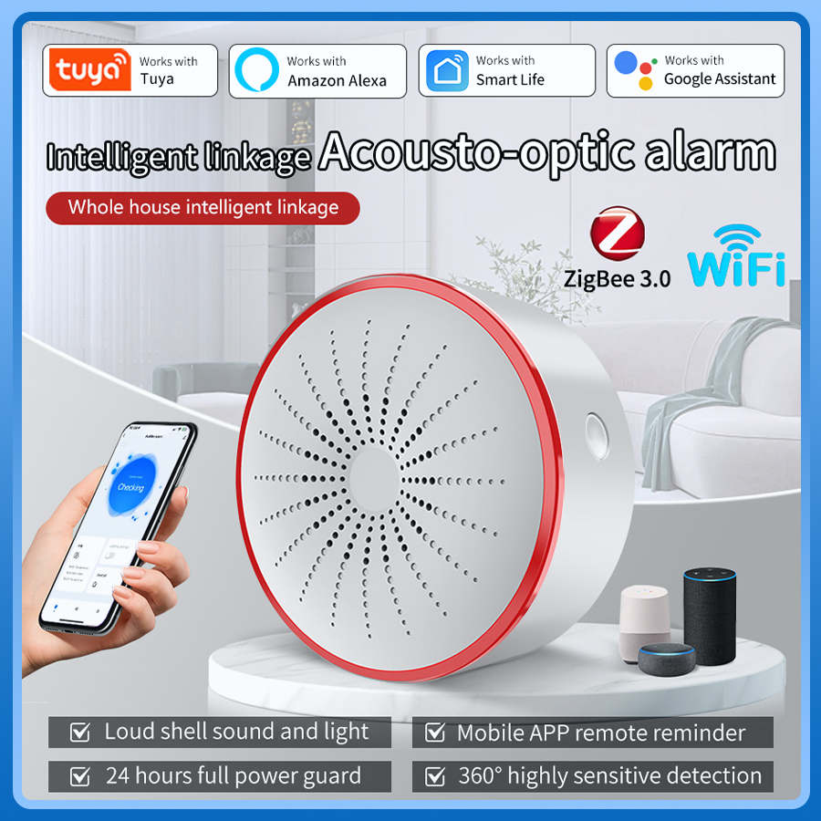 Smart Home Theater - Tuya WiFi ZigBee Alarm Siren Sensor