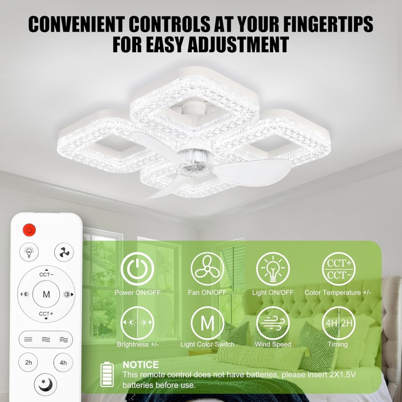 Smart LED Ceiling Fan Light 48 - đánh giá và giá Smart Ceiling Fan