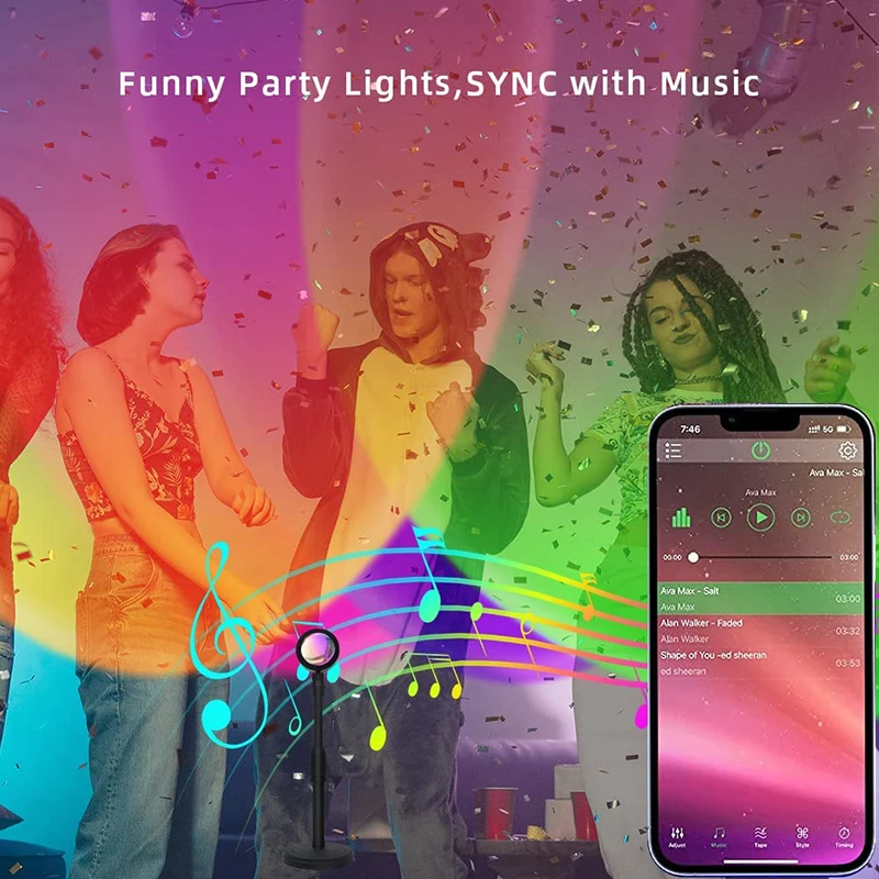 Smart LED Sunset Lamp Colorful - đánh giá và giá Smart Home Design