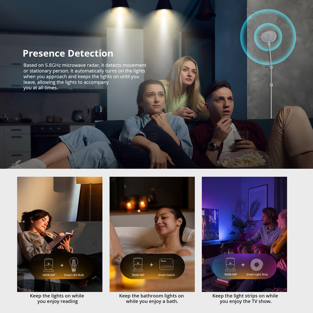 SONOFF SNZB-06P Zigbee Human P - đánh giá và giá Smart Home Retrofit