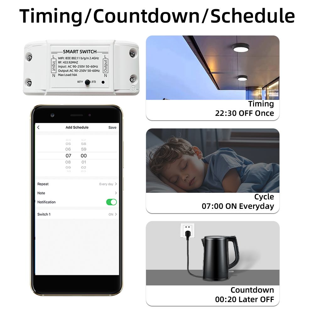 16A Tuya Wifi Smart Switch RF4 - đánh giá và giá Smart Home Button