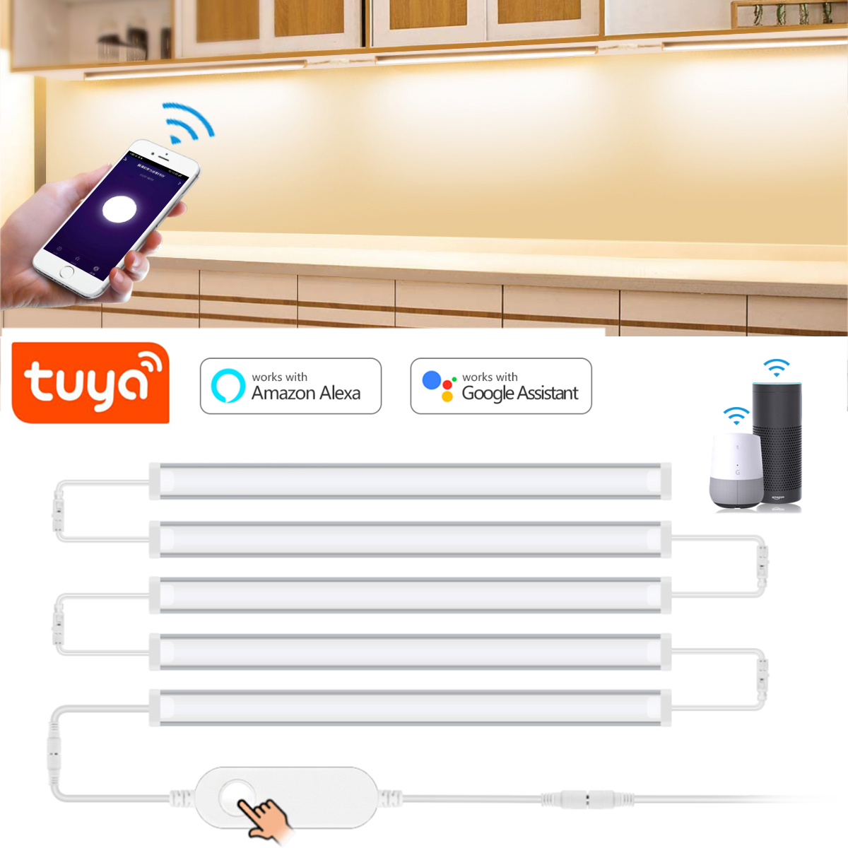 1-5 Pcs Kitchen Tuya Smart LED - đánh giá và giá Smart Home Theater