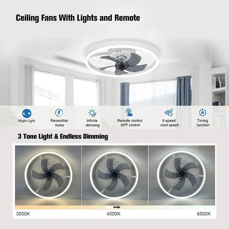 Intelligent Silent Modern Ceil - đánh giá và giá Smart Ceiling Fan