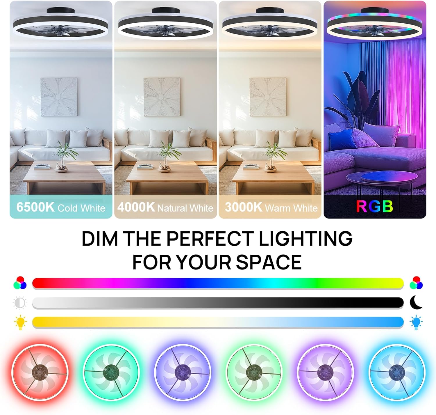 RGB Smart Ceiling Fan Light 6- - đánh giá và giá Smart Ceiling Fan
