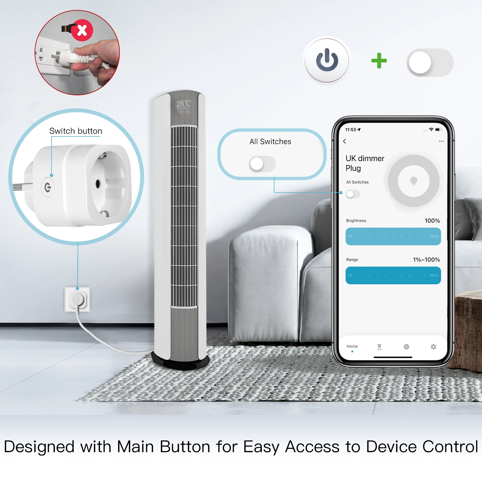 MOES Tuya WiFi Smart Plug Dimm - đánh giá và giá Smart Home Yale